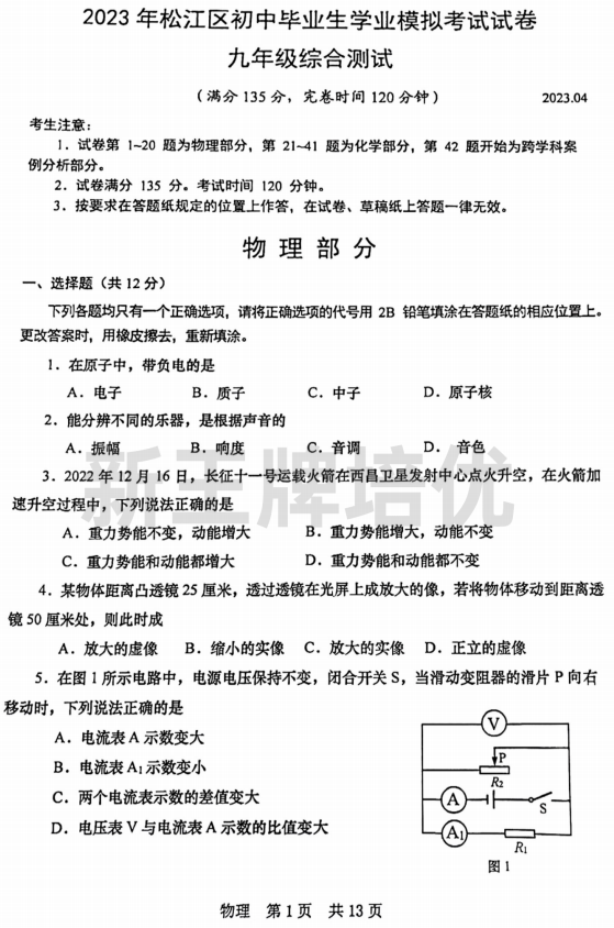 上海松江物理