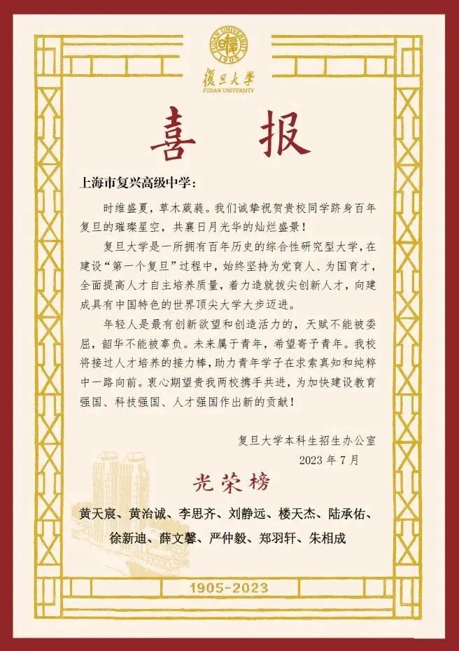 复旦大学录取人数