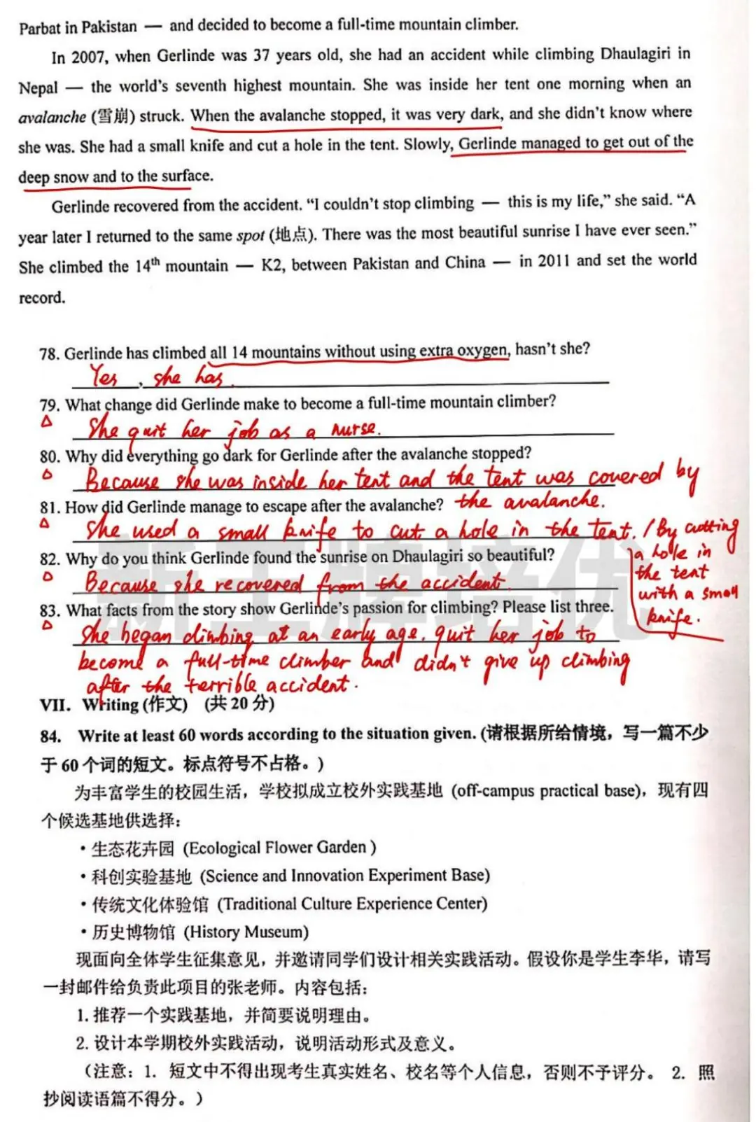 浦东/闵行/静安/宝山/长宁/嘉定初三二模试卷+答案分享