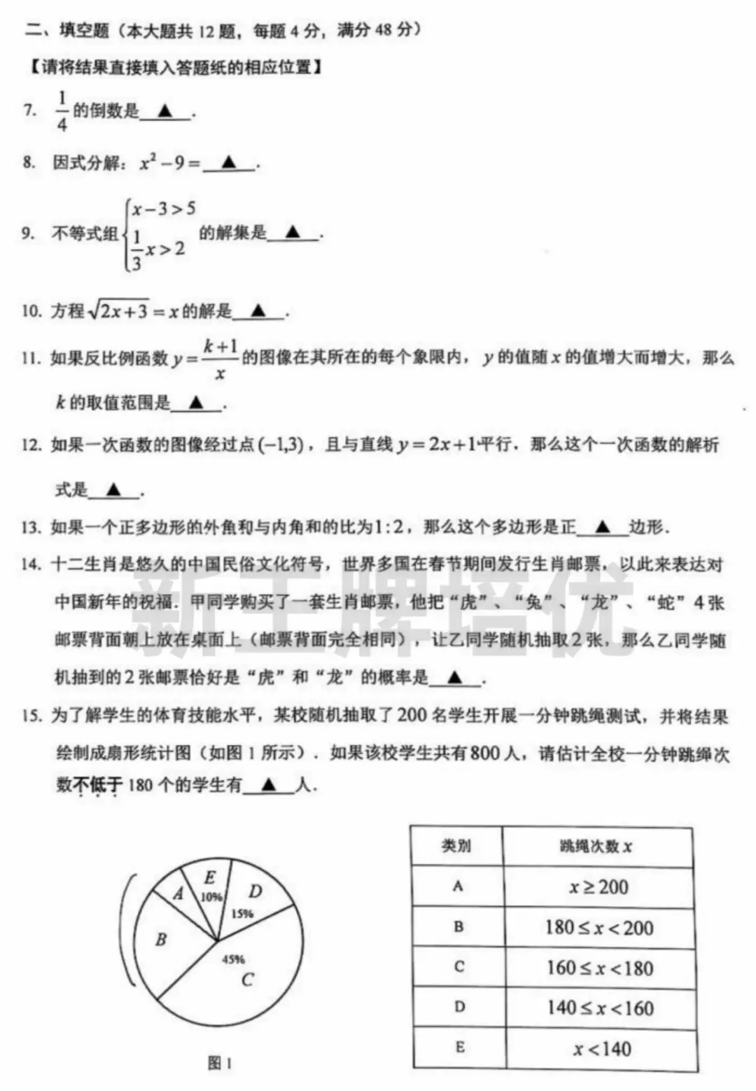 嘉定-数学初三二模试卷答案