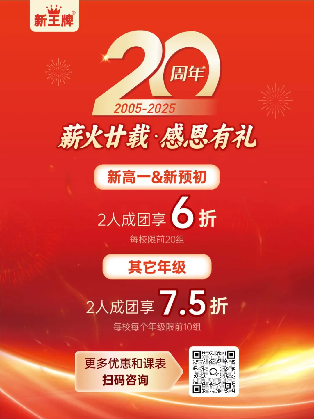 新王牌成立的20周年，特别推出了年度感恩特惠活动
