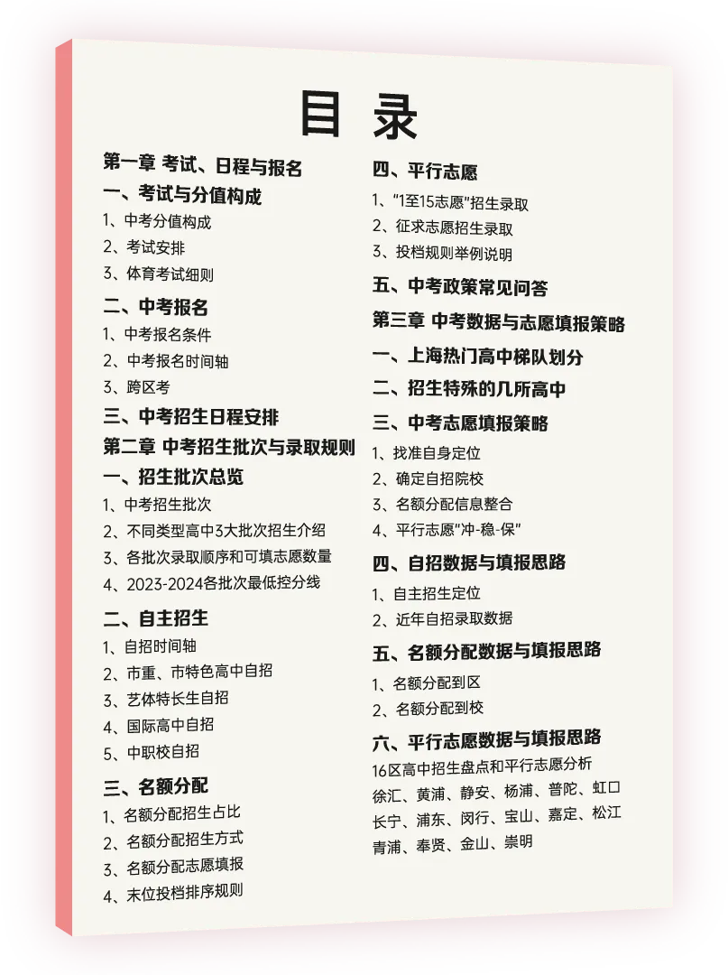 2025上海中考志愿填报指导手册