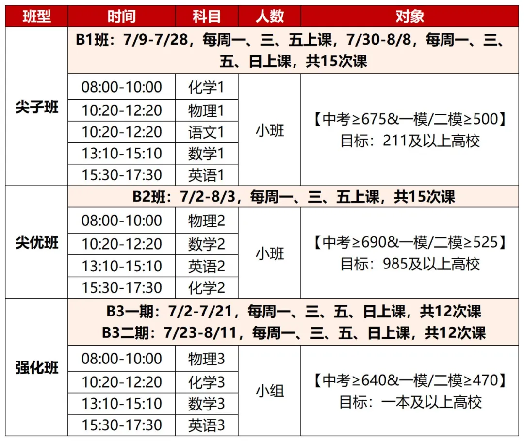 新高一暑假班,新王牌高一暑假班