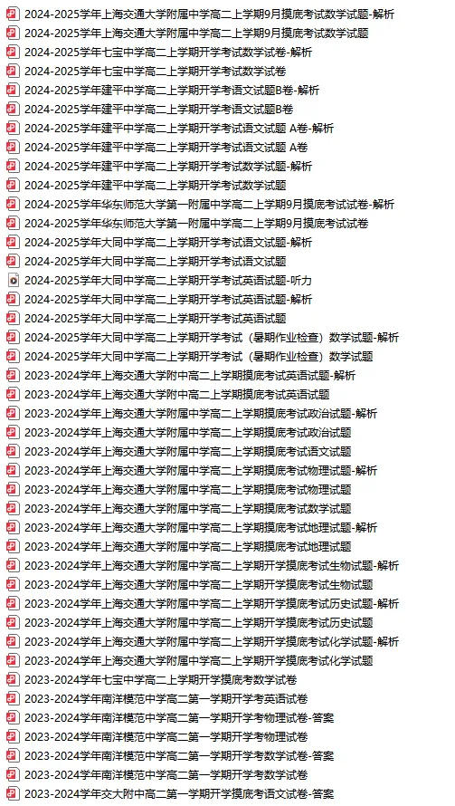 高一~高三开学摸底考试卷,上海高中补习班