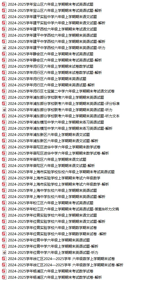 6~8年级上学期期末卷分享，共103套！各科都有