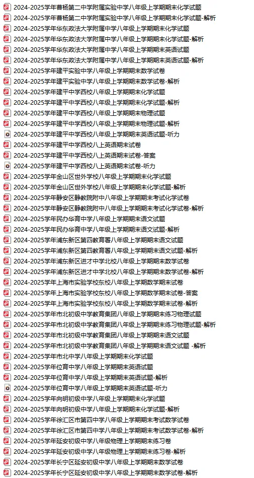 6~8年级上学期期末卷分享，共103套！各科都有